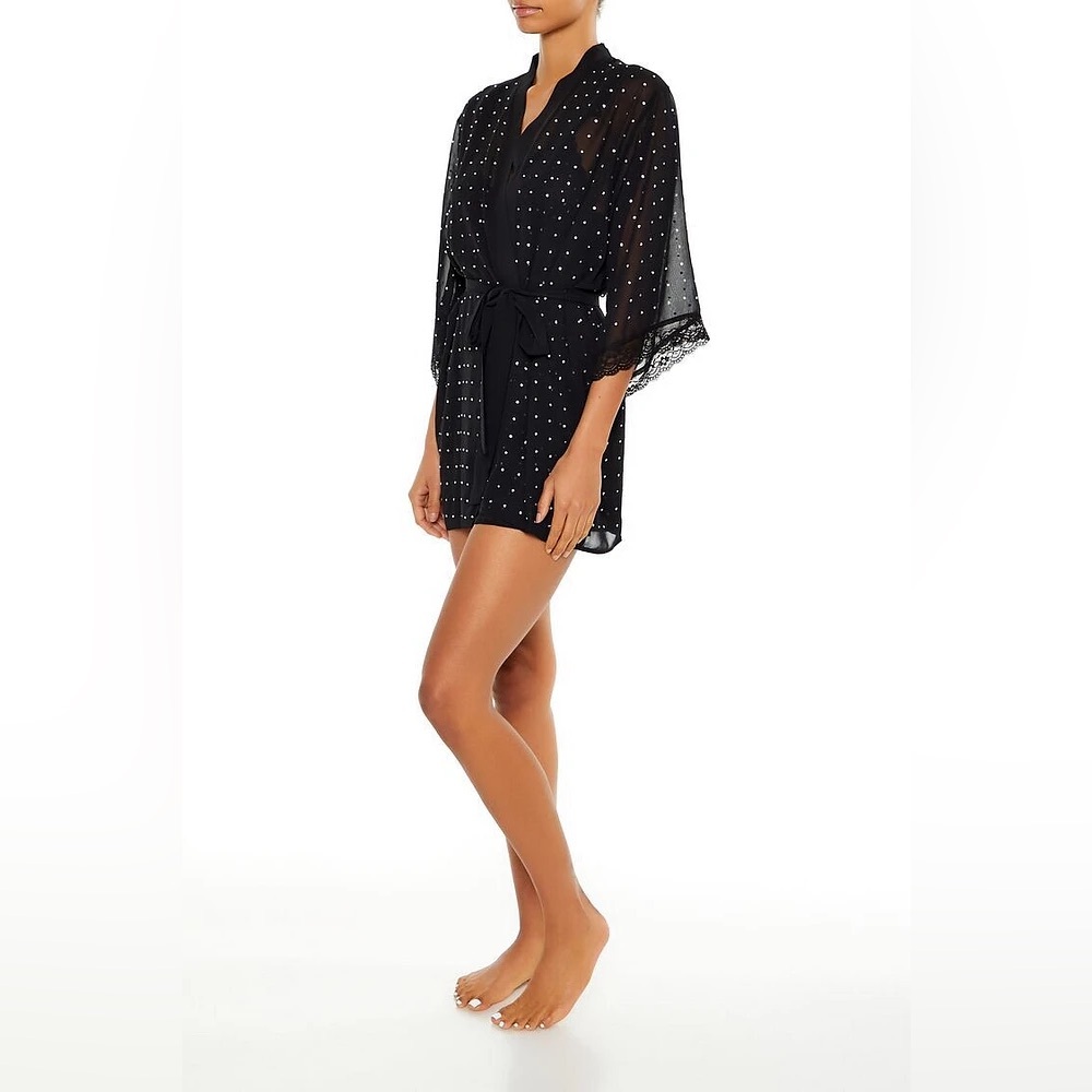 F21 - Rhinestone Kimono Robe - Size Medium- NWT - Picture 4 of 7